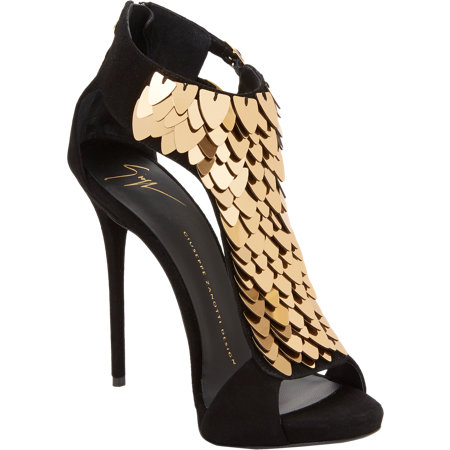 GUISEPPE ZANOTTI Sequin-Embellished T-Strap Sandals $1795 now $719