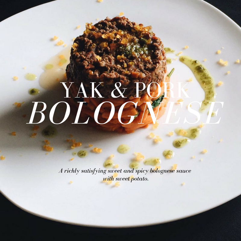 Yak and Pork Bolognese with Sweet Potato, LVBX Magazine